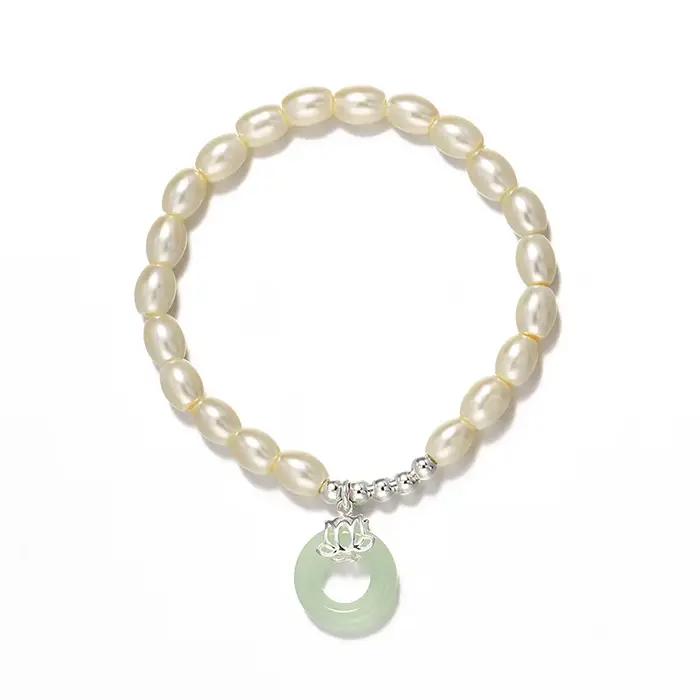 Bracelet de perles en argent regardé 925 pour femme