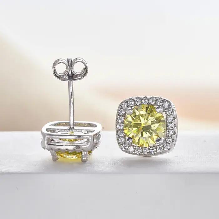 PomerceJelly-Boucles d'oreilles en diamant Moissanite pour femme