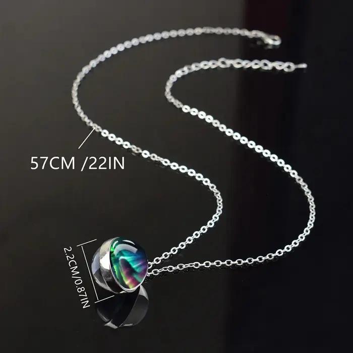 Collier Yin Yang Tai Chi motif feu d'eau boule de verre 20mm chaîne réglable bijou harmonie zen partys femmes hommes occasions spéciales