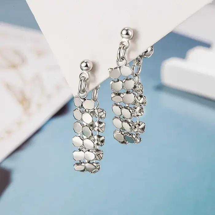 Boucles d'oreilles longues à pampilles brillantes pour femmes et filles