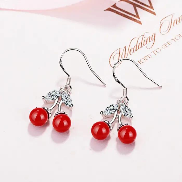 Boucles d'oreilles en argent regardé 925 pour adolescentes