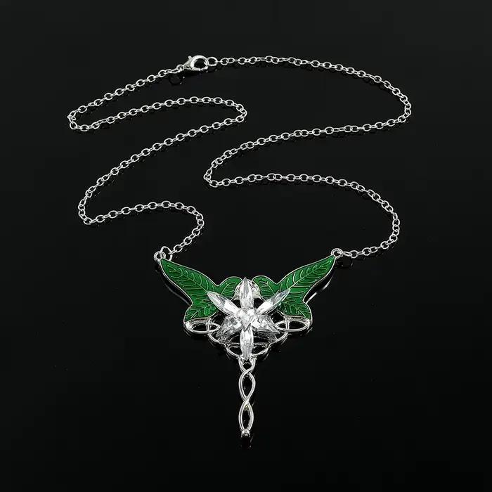 Collier combiné feuille d'élven film la feuille LOTR breloque femmes pendentif collier déclaration c