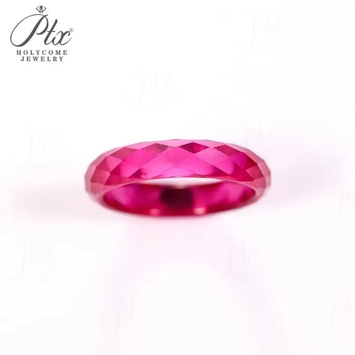 Bague en rubis de qualité supérieure, cultivé en laboratoire, rouge sang de pigeon, avec certificat