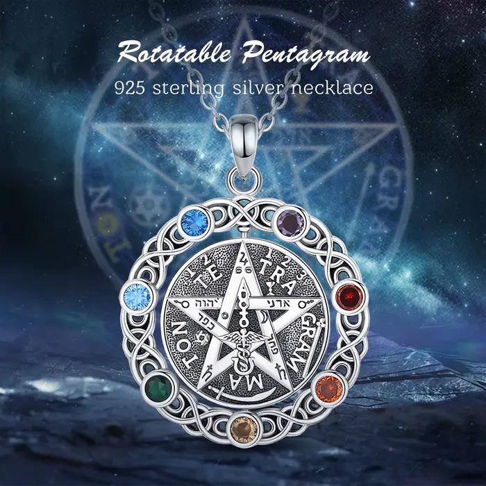 Collier pentagramme Eudora Original 925 argent sterling avec étoile chakra pour femmes et hommes occasions spéciales