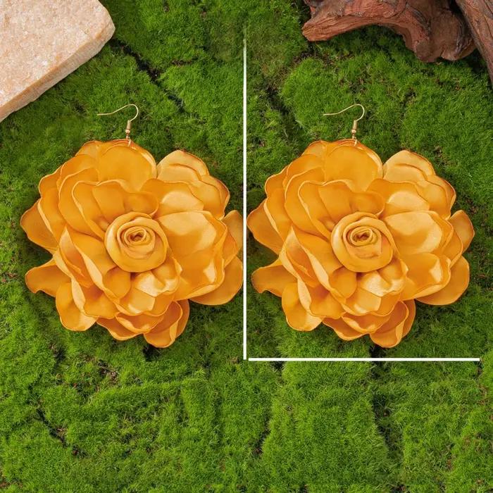 Boucles d'oreilles en forme de bouton de rose en Satin personnalisées