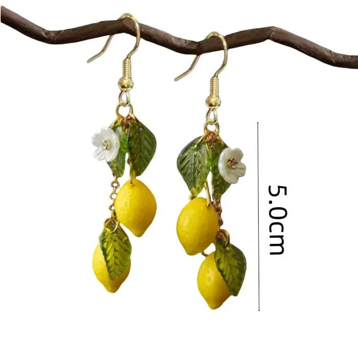 Boucles d'oreilles citron personnalisées avec Long pompon