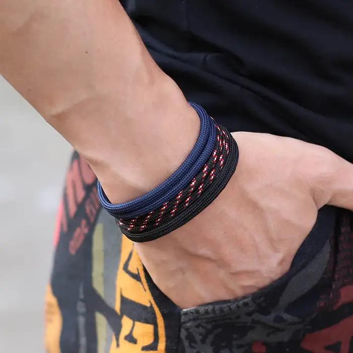 Ensemble de bracelets en paracorde pour hommes, nouvelle collection, ajustable à la main, style hip