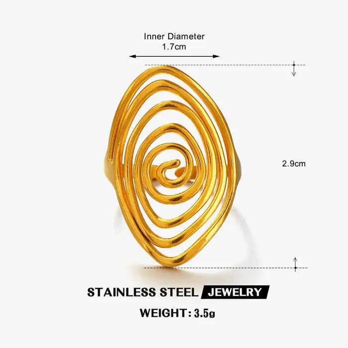 LATS – bague spirale créative en acier inoxydable pour femmes et hommes
