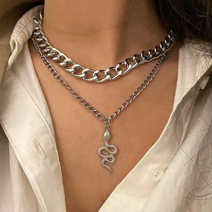 Collier Vintage sur le cou, couleur or, bijoux pour femmes, accessoires superposés pour vêtements de filles, cadeaux esthétiques, pendentif à la mode