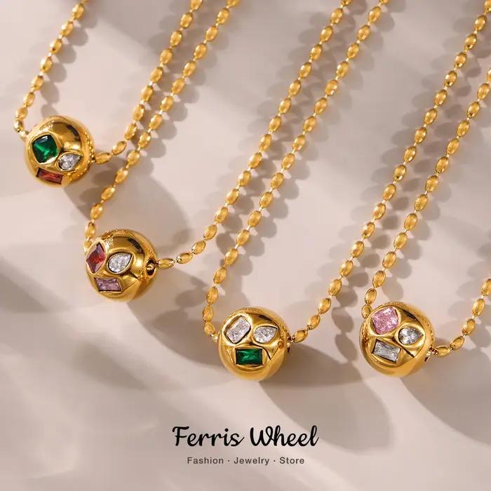 Collier chaîne en Zircon coloré pour femmes