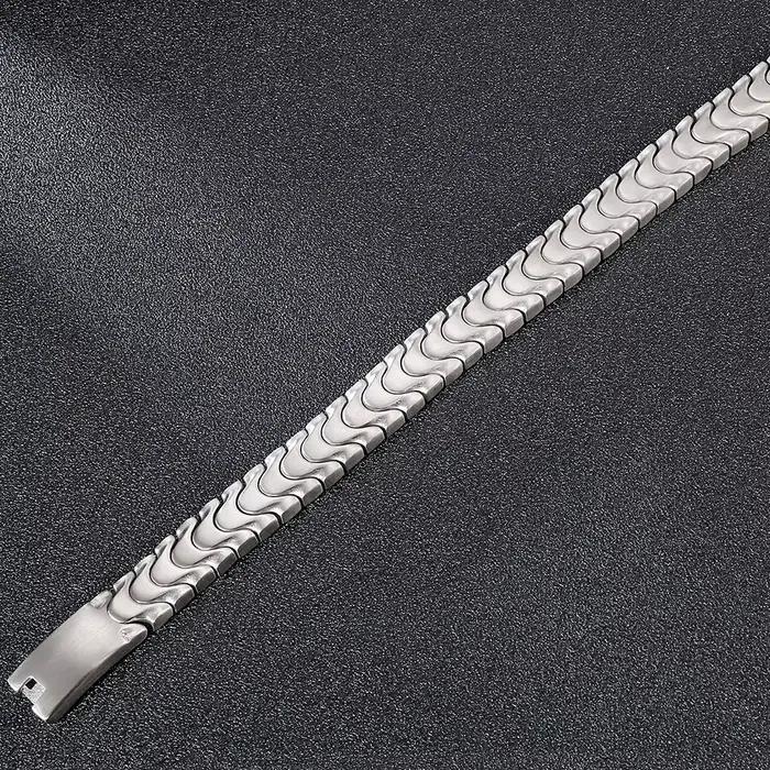 Bracelet homme brossé TrustyLan en acier inoxydable et titane pour occasions spéciales et cadeaux d'anniversaire pour lui