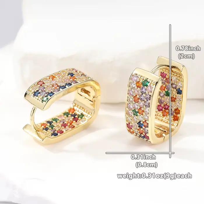 Boucles d'oreilles carrées de luxe pour femmes