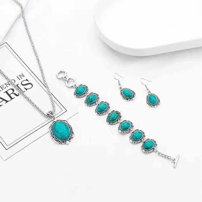 Ensemble de boucles d'oreilles et collier pour femmes