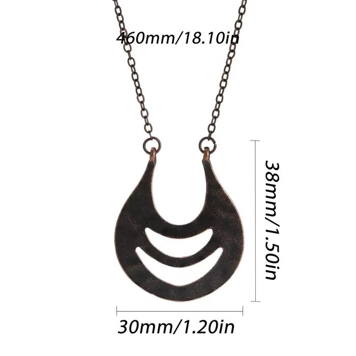 Collier et boucles d'oreilles géométriques rétro gitane pour femmes en bronze ethnique ensemble de bijoux élégants pour occasions spéciales
