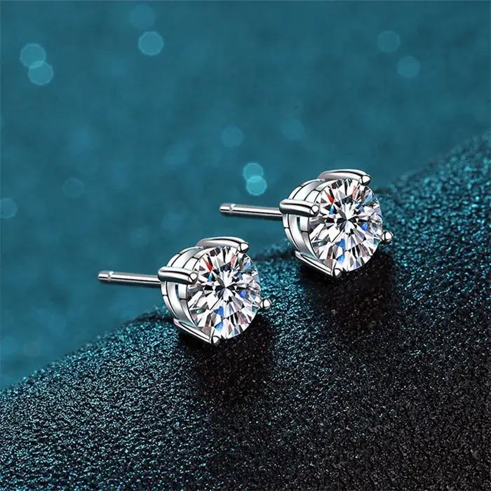 EUREKA 2.0ct Moissanite boucles d'oreilles pour femmes laboratoire cultivé diamant