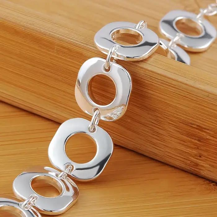 Bracelet en argent sterling 925 avec motif géométrique pour femmes et hommes, bijou moderne et élégant pour toutes les occasions