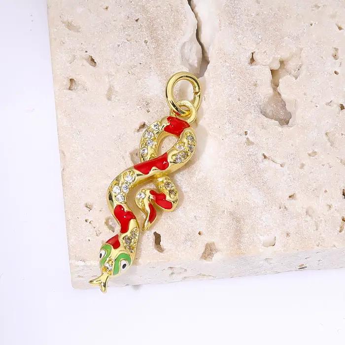 Pendentif en or véritable plaqué 18 carats avec zircone cubique pour femme élégant animal charms bijoux de luxe occasions spéciales