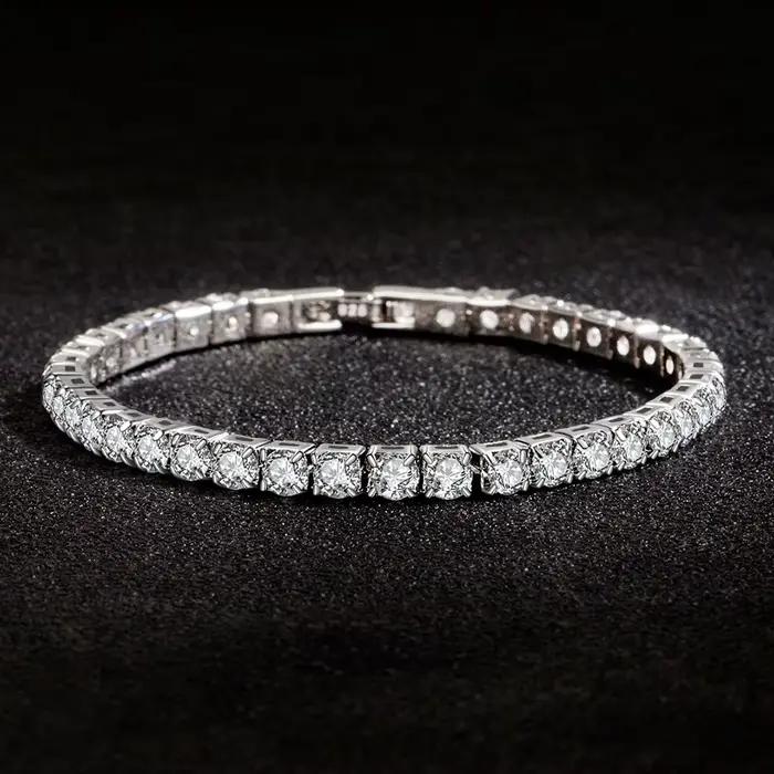 Vehong-Bracelet en argent regardé S925 avec balle de tennis pour femme