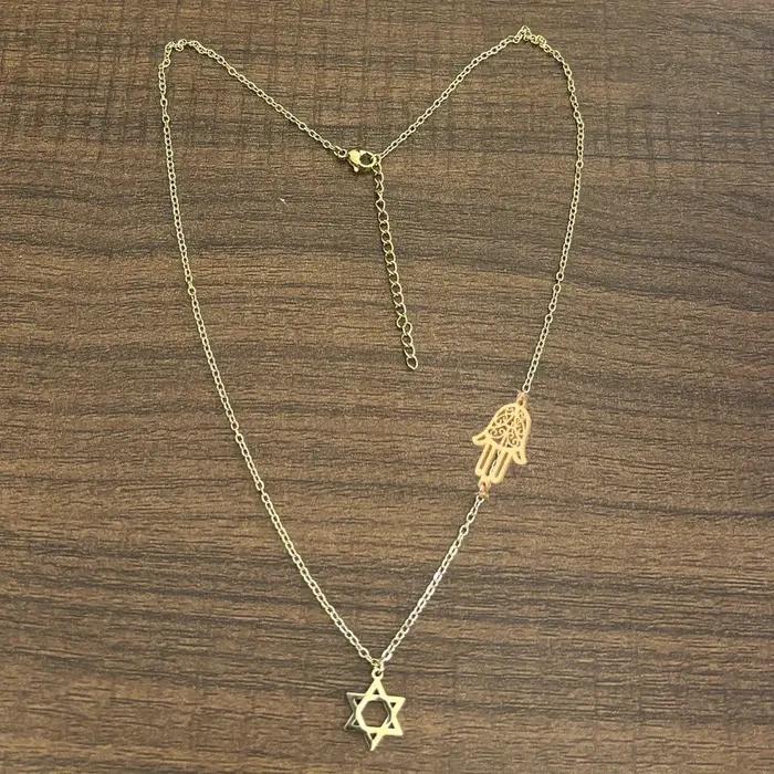 Collier personnalisé étoile de David Hamsa en acier inoxydable pour femmes et hommes, bijoux religieux, cadeaux pour occasions spéciales