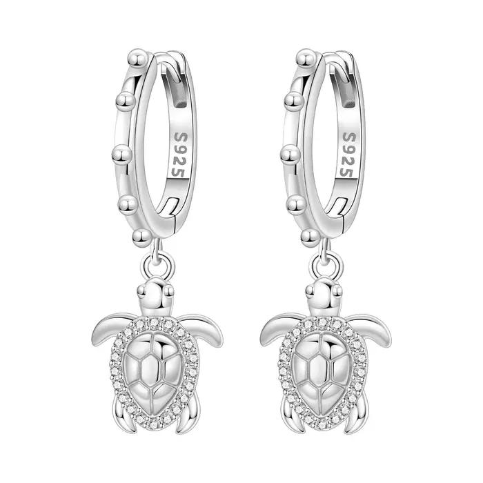 Orstarry Boucles d'oreilles pendantes en argent sterling 925, motif tortue marine, pour femme, bijou