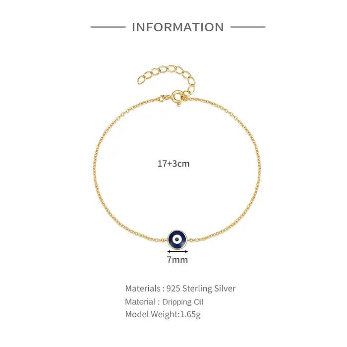 Aide-Bracelet à breloques mauvais œil en émail pour femme
