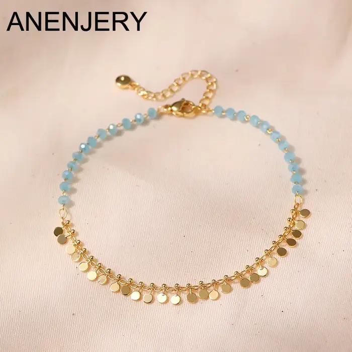 Bracelet de cheville en zircone cubique bleu boho chic pour femmes toutes occasions spéciales