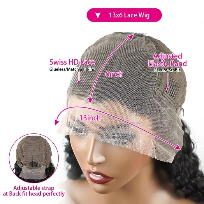Perruques Lace Frontal en Cheveux Humains Bouclés Afro Kinky Curly 4C avec Bords Bouclés et Baby Hair, Perruque Lace Frontale HD 13x6