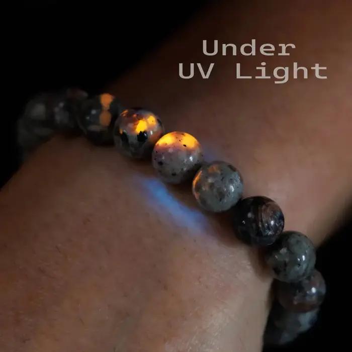 Bracelet en pierre de flamme naturelle avec accessoires