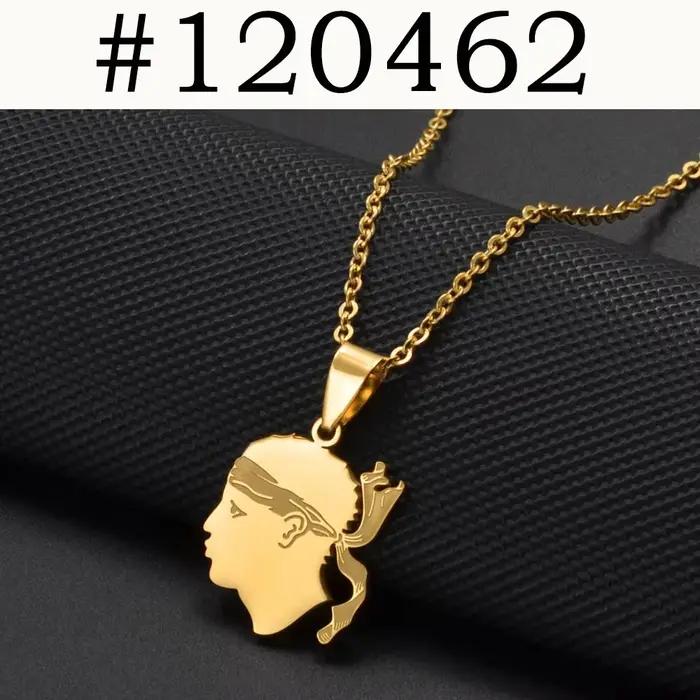 NOUVEAU Collier pendentif drapeau de Corse Bijoux de la Sardaigne pour femmes Acier inoxydable