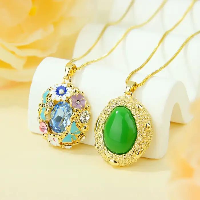 Parure de bijoux italienne exquise en émeraude