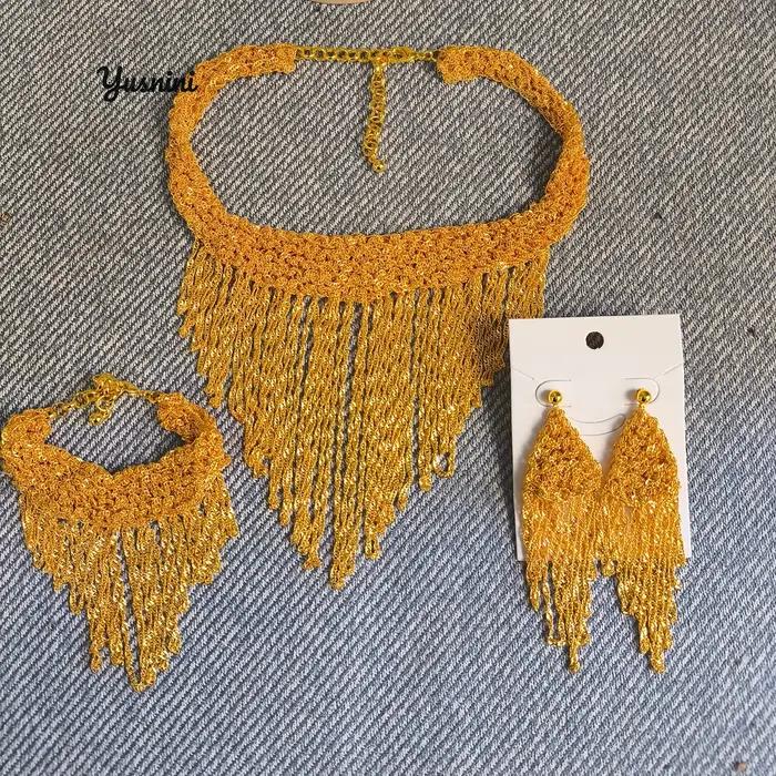 Mode saoudienne dubaï 24K plaqué or personnalisé collier