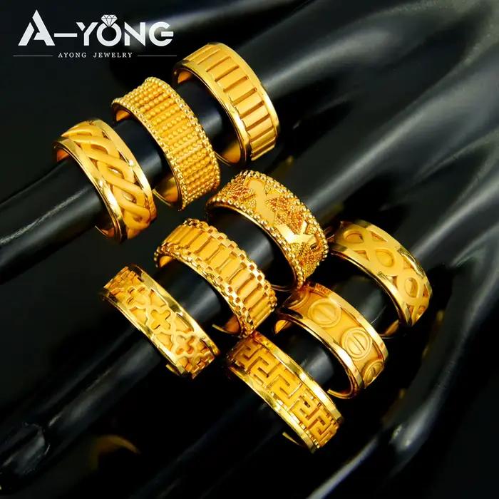 Bagues de luxe arabes en or plaqué 24 carats