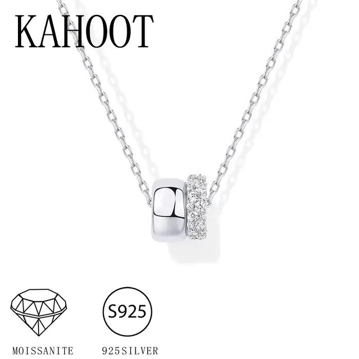 Collier en argent sterling 925 à double rangée de moissanite ronde