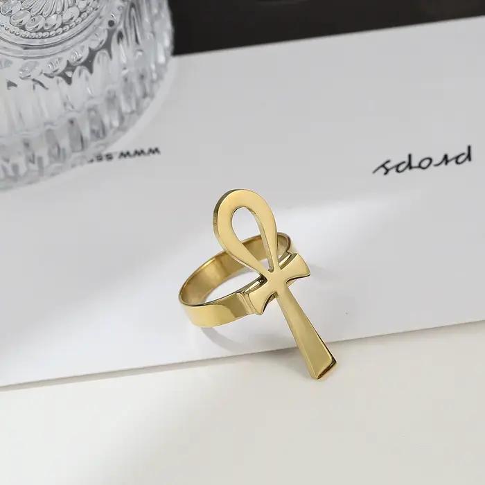 HOUWU Ankh bague pour femmes filles croix égyptienne africaine breloques