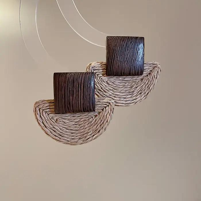 Boucles d'oreilles bohème rétro en demi-cercle pour femmes