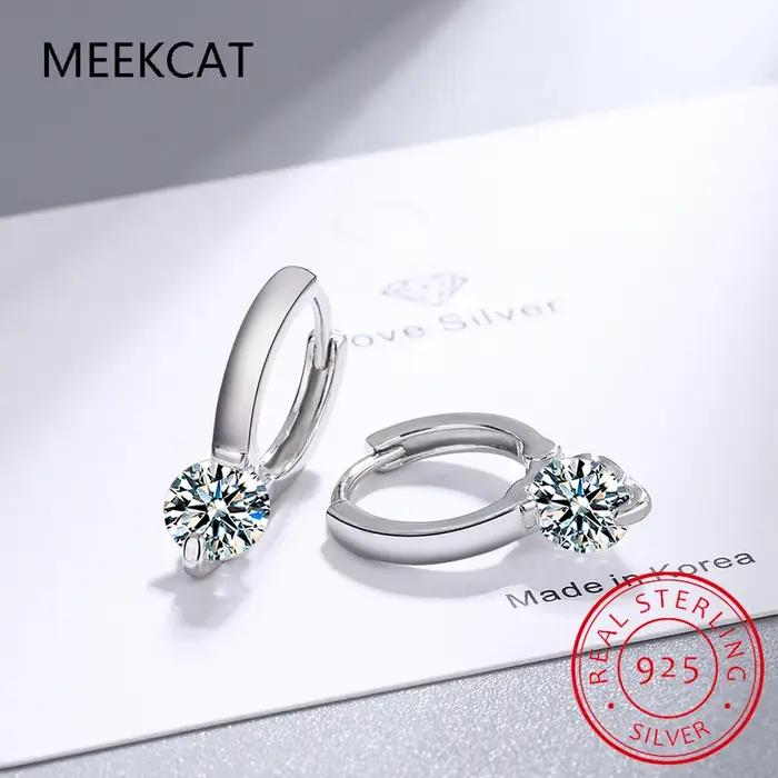 Boucles d'oreilles Solitaire 1ct D Moissanite pour femmes
