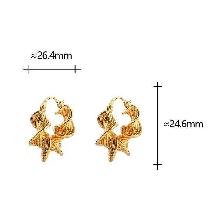 Boucles d'oreilles créoles torsadées spirales géométriques couleur argent pour femme bijoux minimalistes tendance accessoires mode pour les occasions spéciales