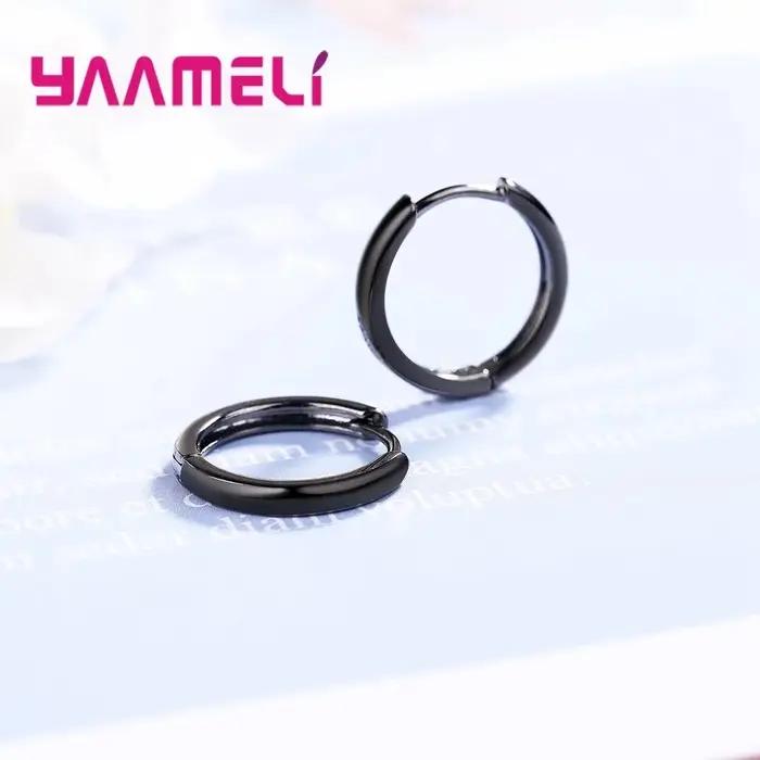 925 boucles d'oreilles en argent Sterling Style concis bijoux de mode pour femmes filles anniversaire cadeau de fiançailles deux couleurs