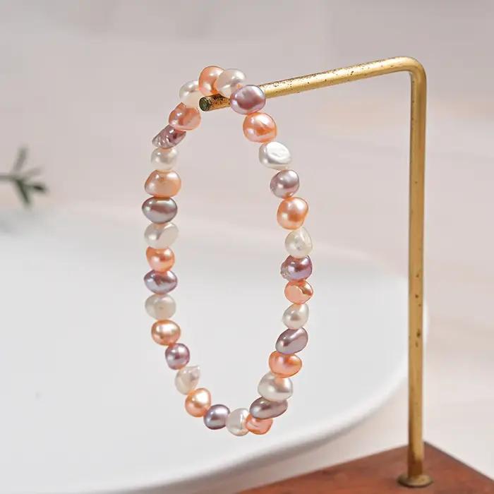 Bracelet en perles d'eau douce naturelles baroques