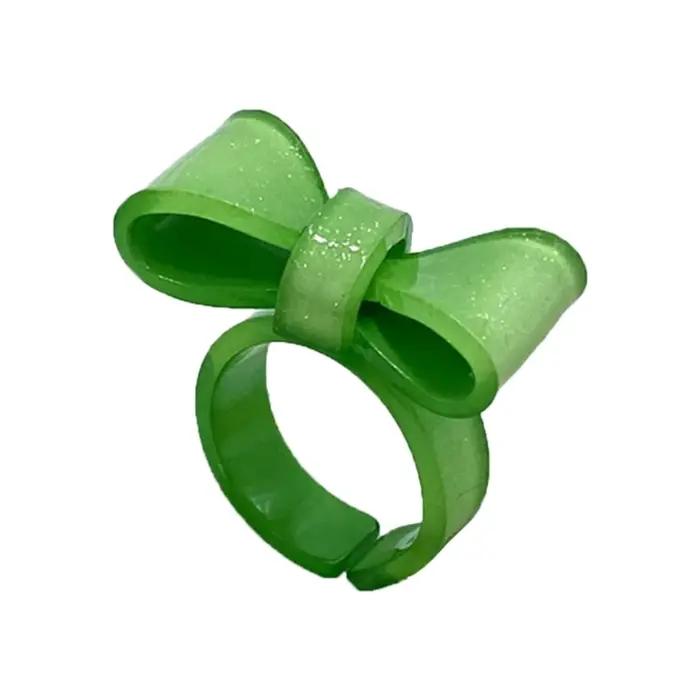 Anneaux d'été en résine colorée, anneaux ouverts réglables, bande rétro esthétique, bijoux cadeau po