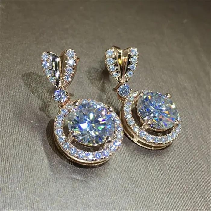 Boucles d'oreilles en or rose 14K bohèmes pour femmes occasions spéciales anniversaires mariages fêtes de Noël et d'Halloween