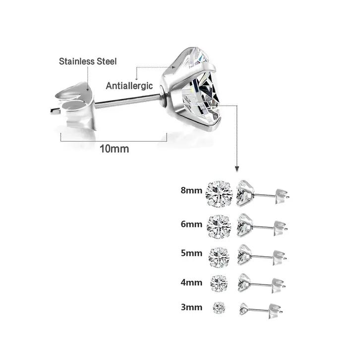Boucles d'oreilles de luxe en cristal de zircon pour homme et femme modernes avec piercings cartilagineux anti-allergiques occasions spéciales