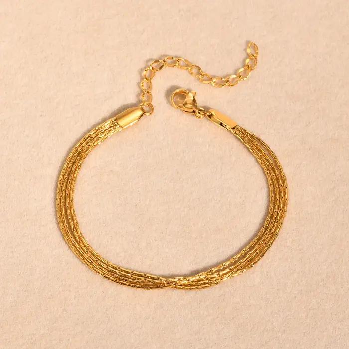 Bracelet empilable en acier inoxydable pour femmes et filles, bracelets superposés, marteau, bijoux