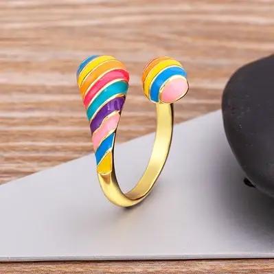 Nidin nouvelle mode bohême coloré éternité bague pour les femmes fiançailles mariage arc-en-ciel couleur classique bagues bijoux