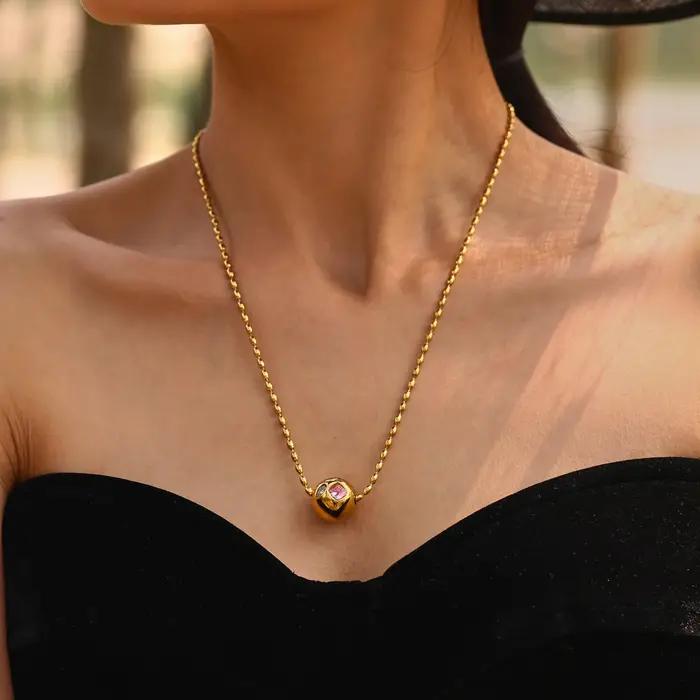 Collier chaîne en Zircon coloré pour femmes