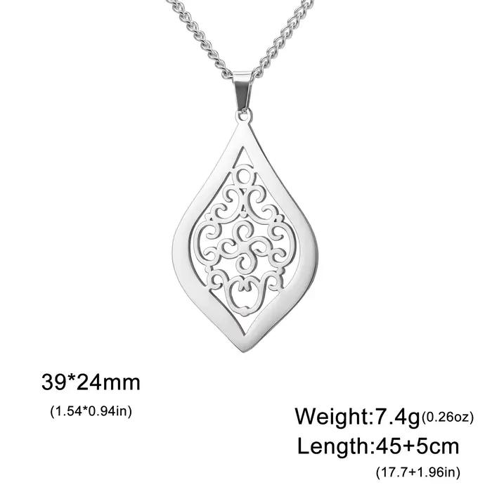 LIKGREAT Collier pendentif fleur noeud celtique pour femmes et hommes