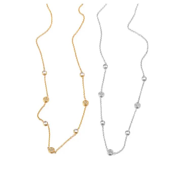AENINE – collier avec pendentif en cristal de zircone cubique pour femmes