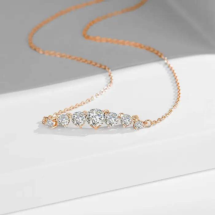 SBeauté 7 Charbon Mosanites Diamond Colliers pour femmes