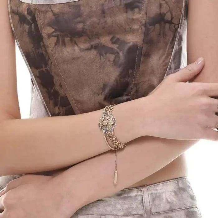 Bracelet Medusa multicouche couleur or