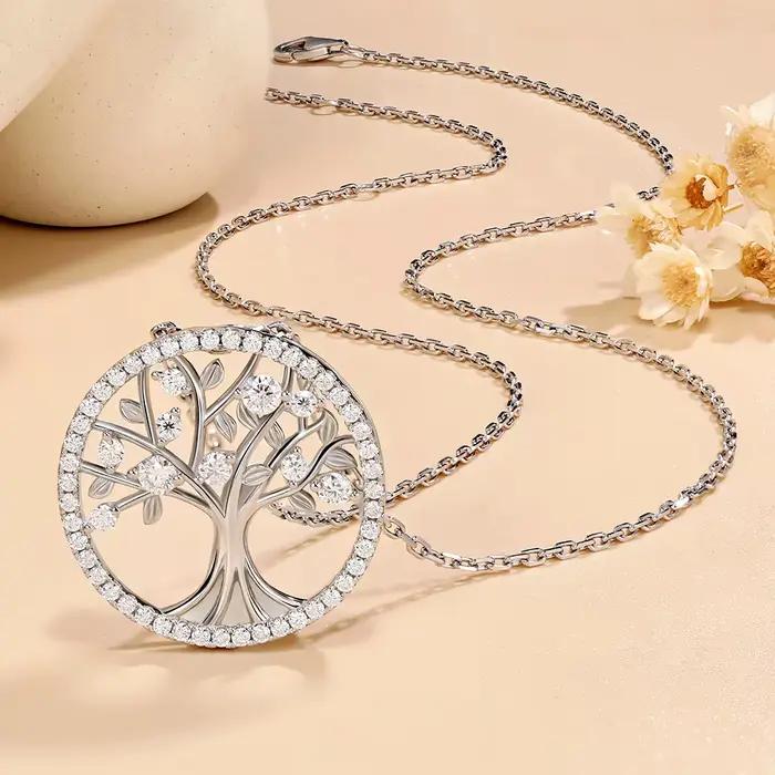 Collier pendentif Arbre de Vie en moissanite Pretty Beauty pour femmes